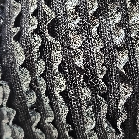Chico's Metallic Silver & Black Cardigan/Wrap.  Size 2 - Picture 6 of 6